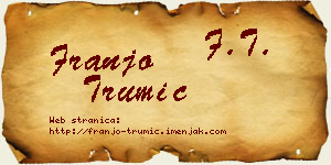 Franjo Trumić vizit kartica